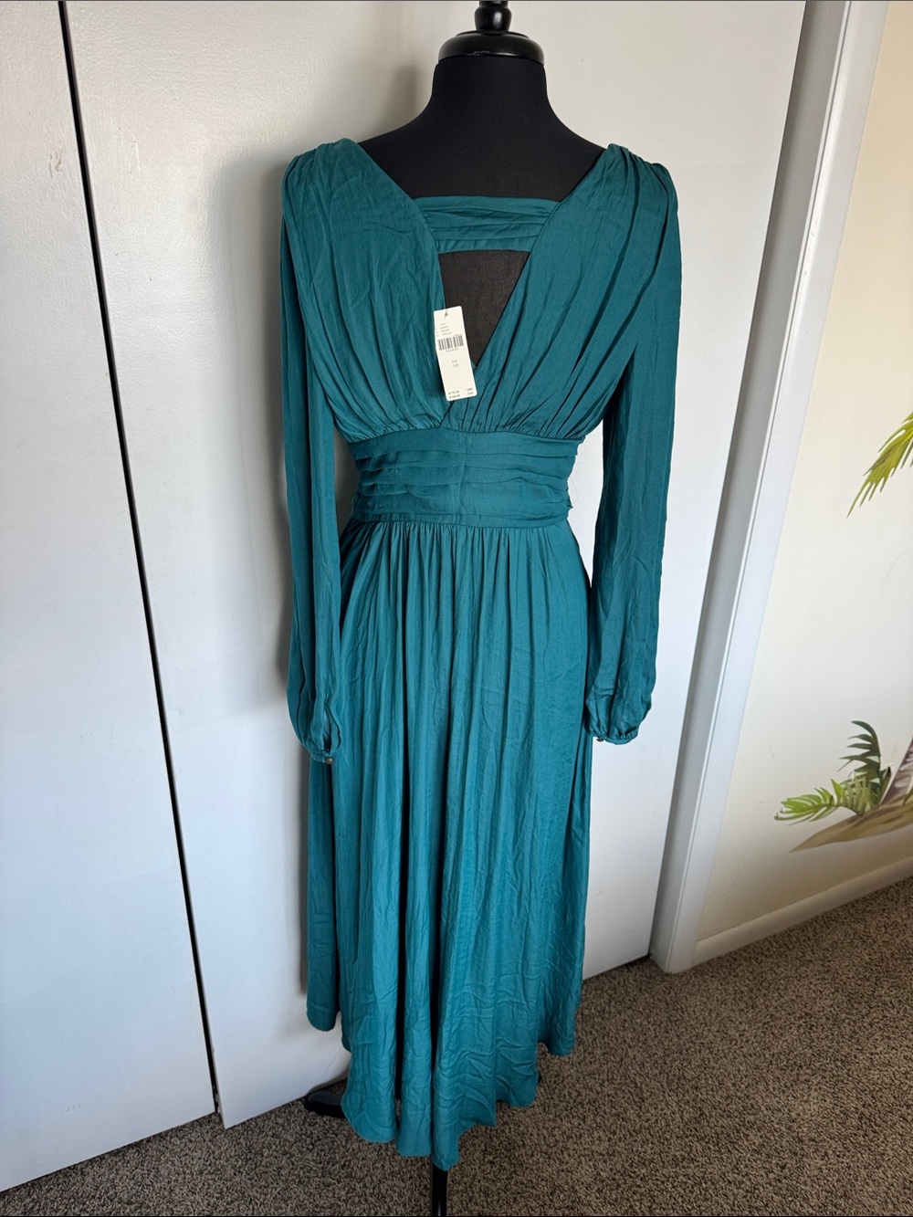 Anthropologie NWT Boho Chic Gwendolyn V-Neck Long Sleeve High-low Maxi Dress - Picture 11 of 16